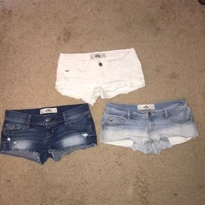3 PAIRS OF HOLLISTER JEAN SHORTS!! Women’s size 3